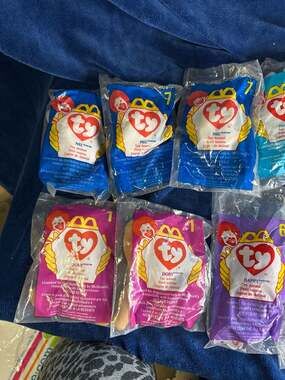 Lot of 12 McDonald's Ty Teenie Beanie Babies 1998 Sealed (Mel, Peanut, Doby, Hap